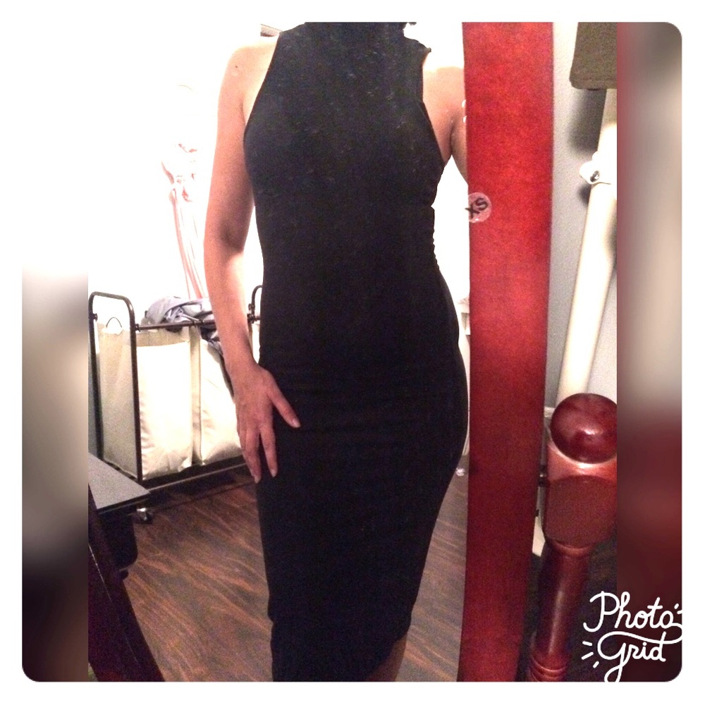 **SOLD**Black turtle neck bodycon dress