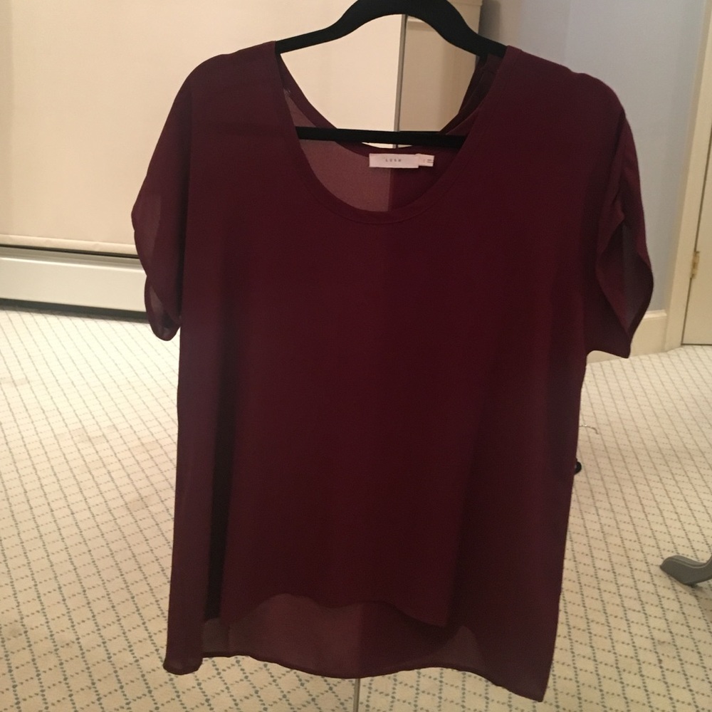 Wine red chiffon top