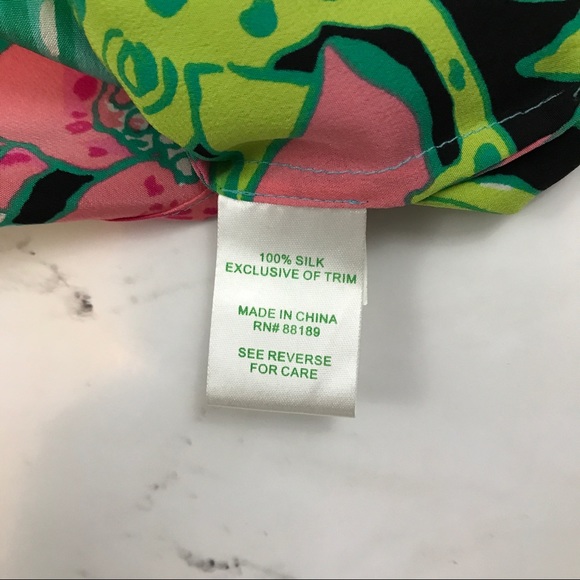 Lilly Pulitzer // Silk Elsa Top Skip on It Frog - Picture 6 of 7