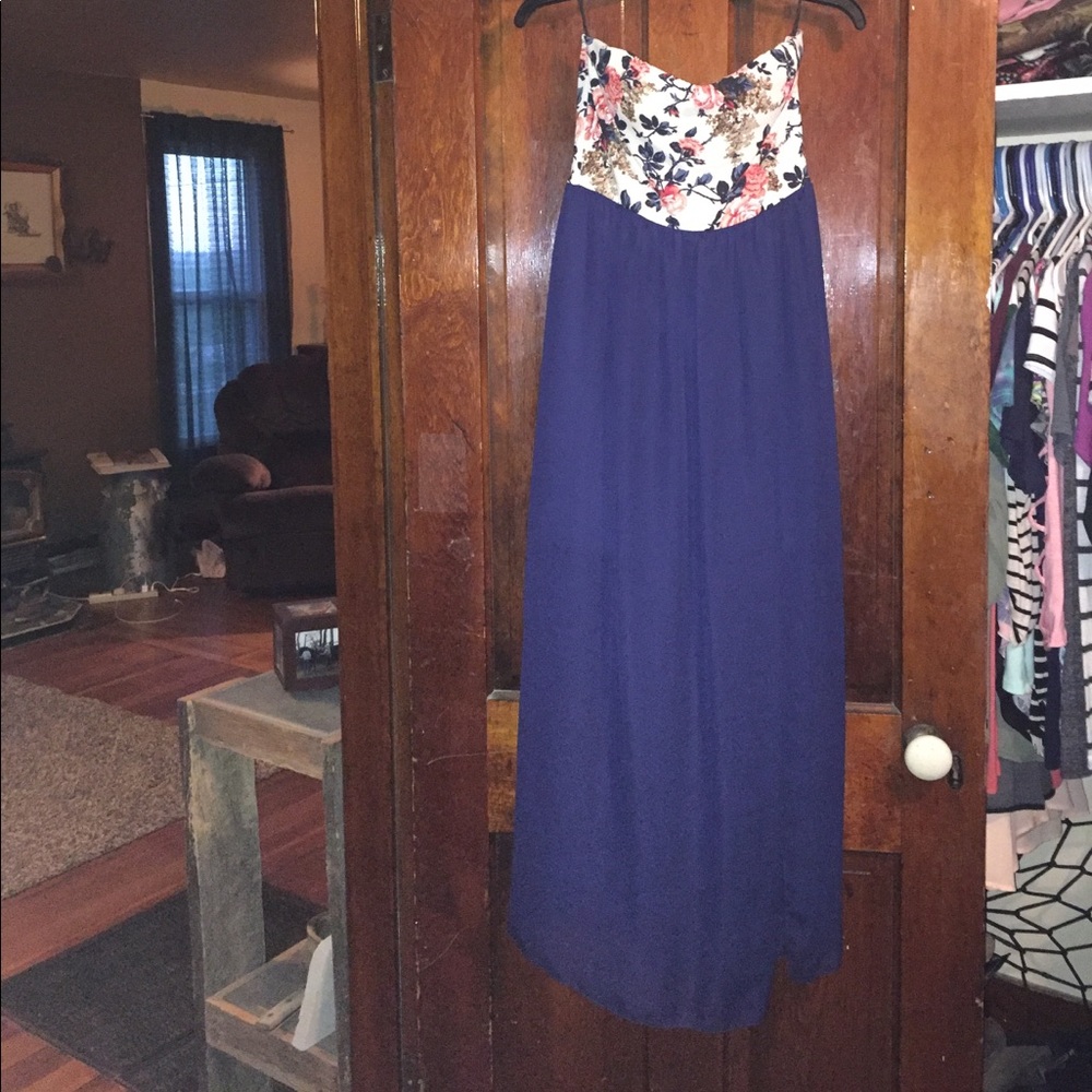 Shear strapless dress