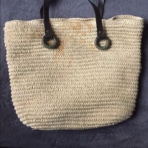 Cream basket shoulder bag