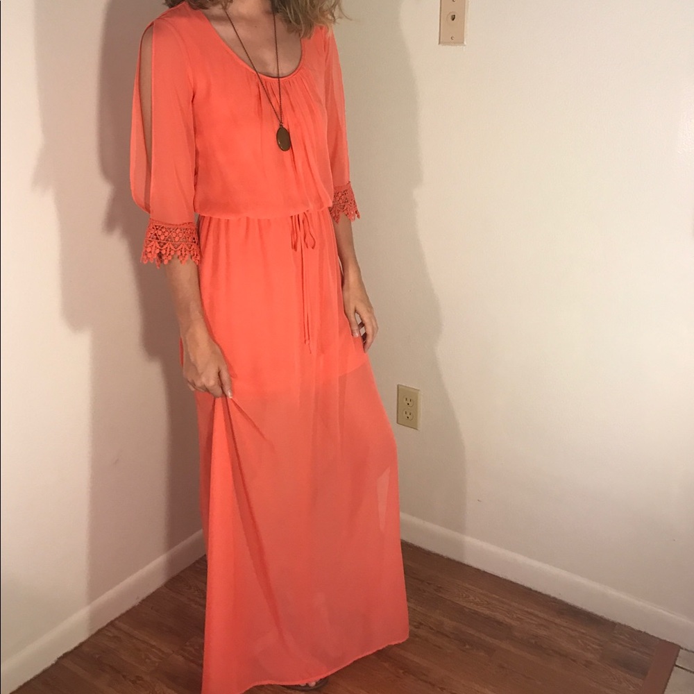 Coral Maxi Dress