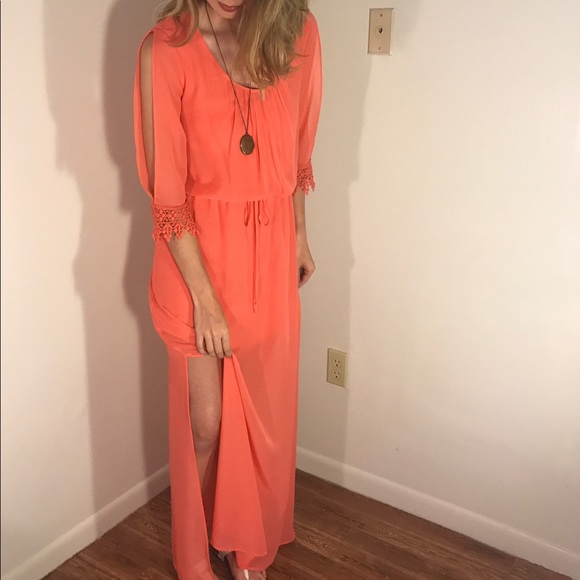 Coral Maxi Dress - Picture 2 of 5