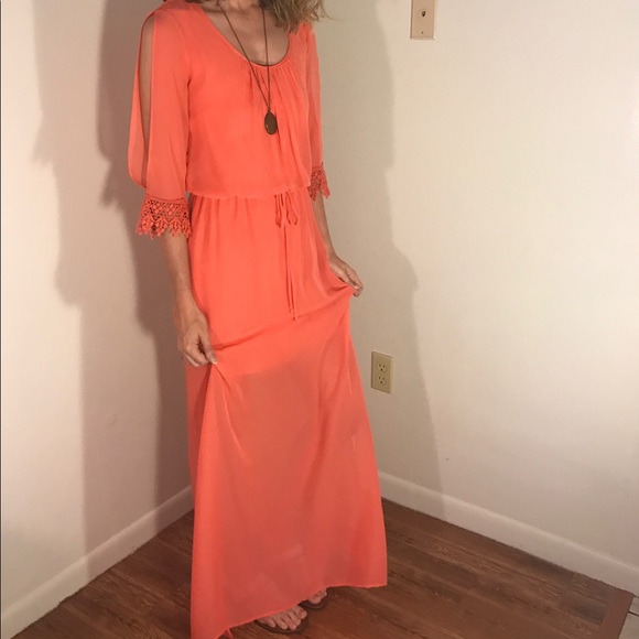 Coral Maxi Dress - Picture 3 of 5