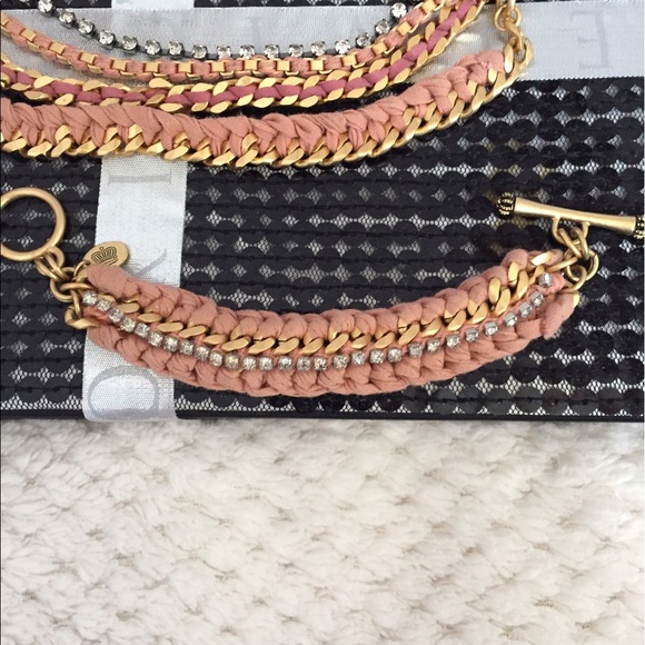 JUICY COUTURE DIAMOND NECKLACE EARRINGS BRACELET VINTAGE - Picture 3 of 5