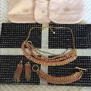 JUICY COUTURE DIAMOND NECKLACE EARRINGS BRACELET VINTAGE