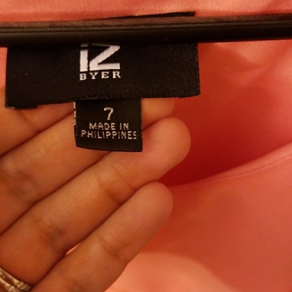 Coral and black mini dress tight fitted. - Picture 3 of 4