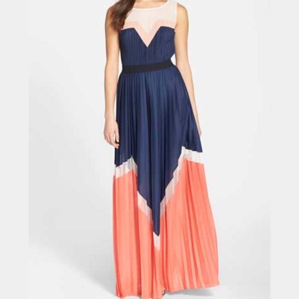 Color block maxi dress