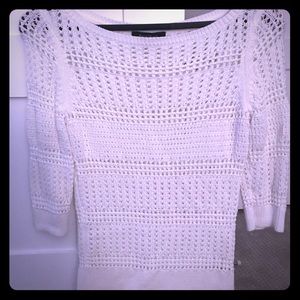 Lightweight white crochet sweater