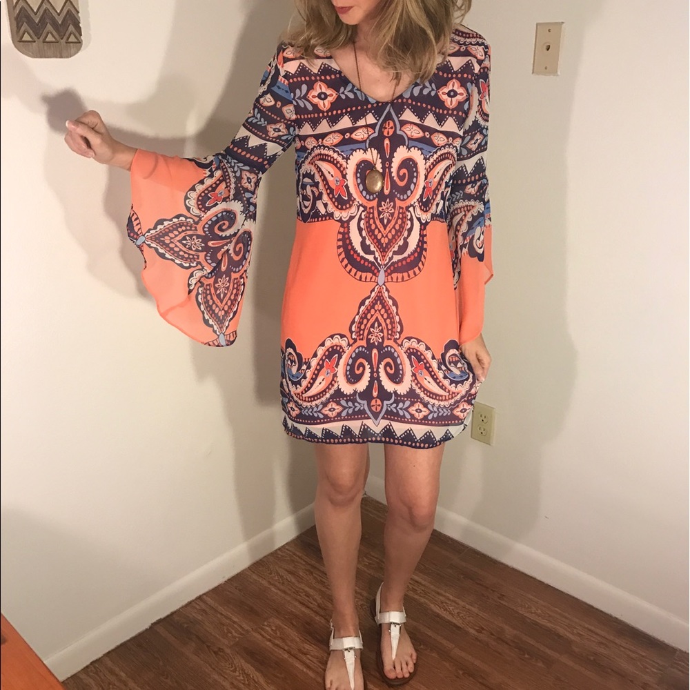 Coral Patterned Dress
