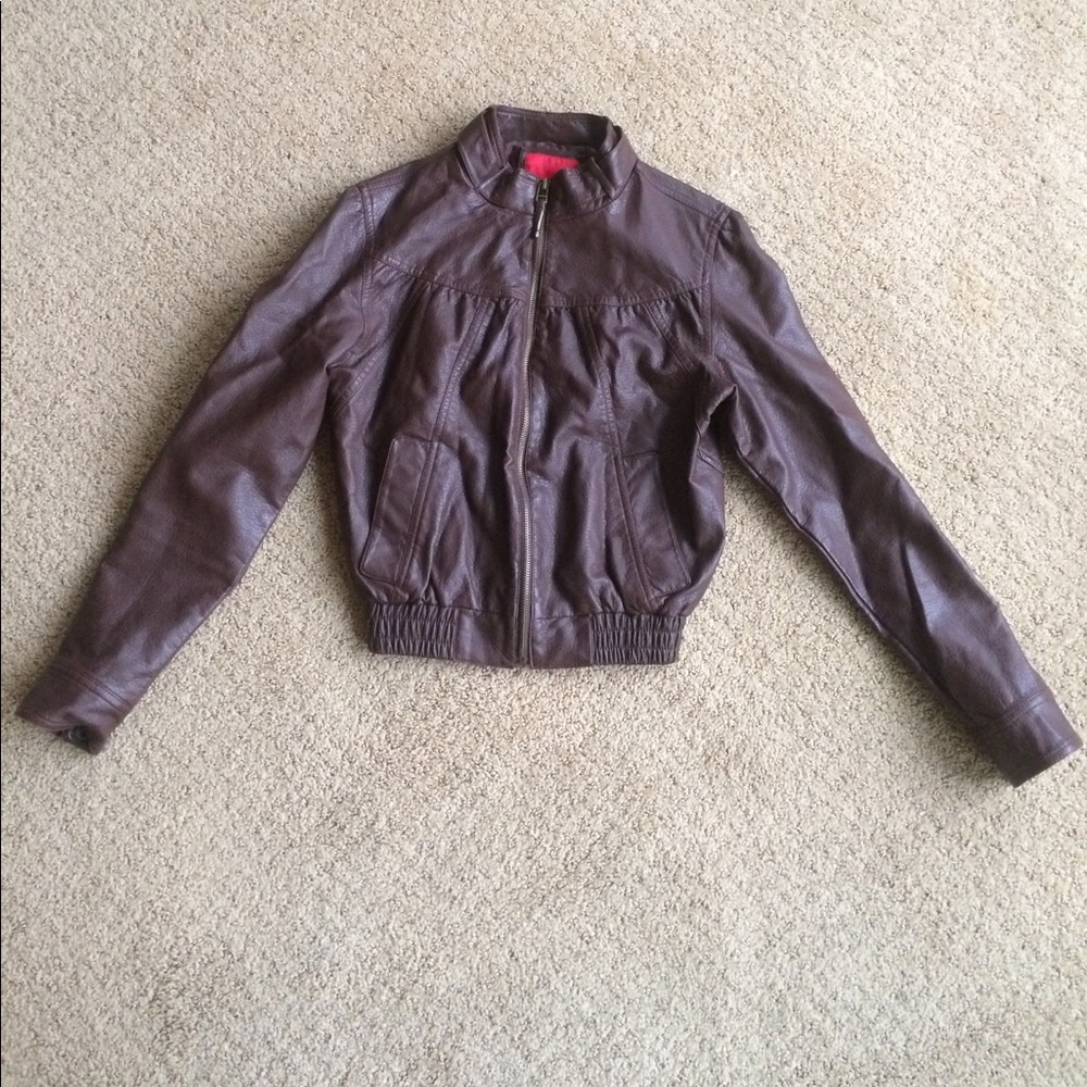 Brown leather jacket