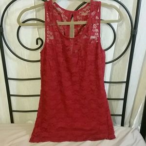 Sexy Red - Burgandy Lace Tank