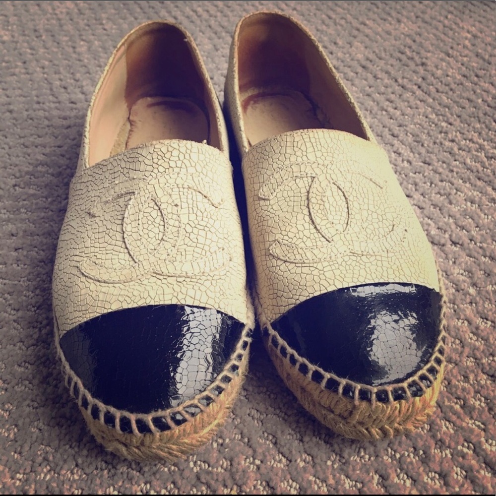 Chanel Espadrilles in Cracked Leather