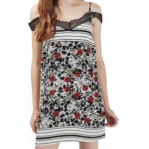 NWT Topshop Floral Lace Cold Shoulder Slip Dress