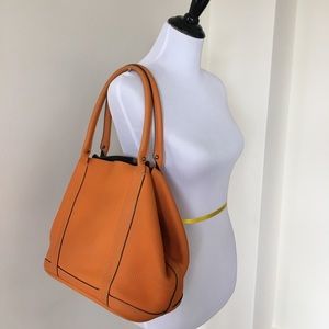 J. Crew Orange Leather Tote