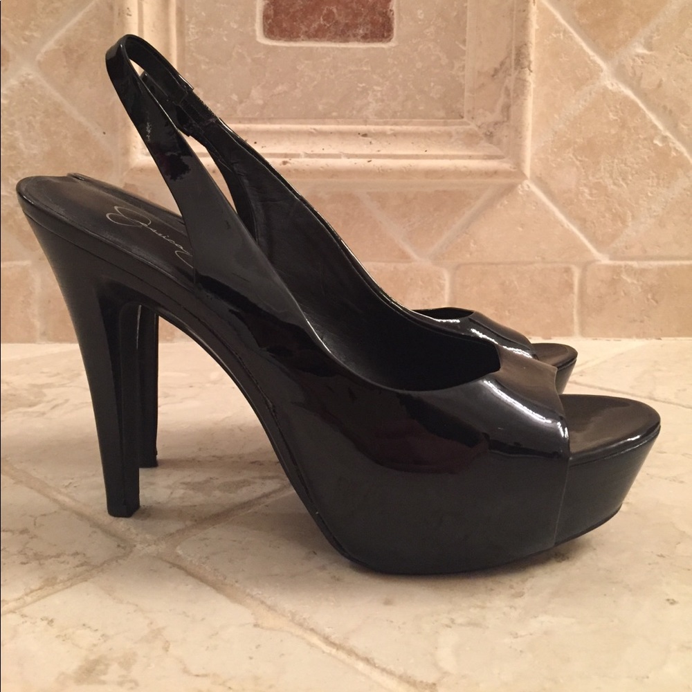 Jessica Simpson Patent Leather Peep Toe