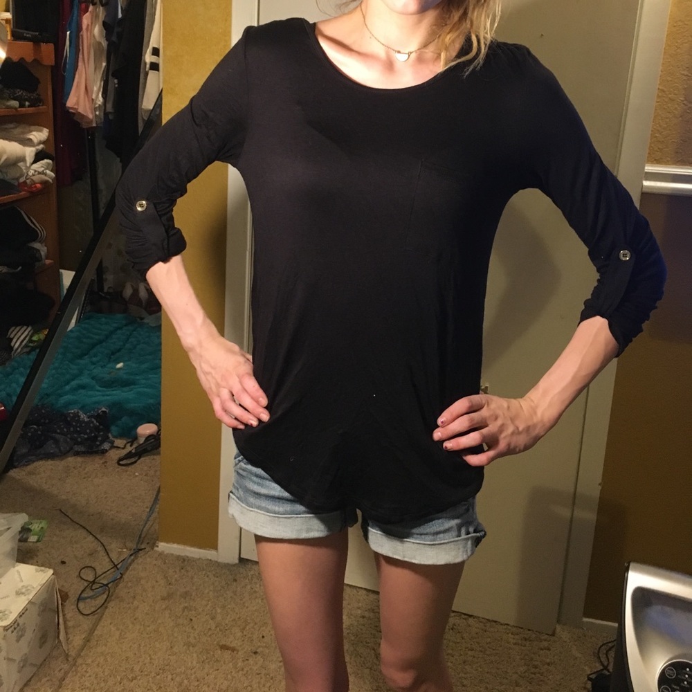 Black quarter sleeve shirt