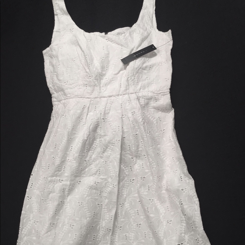 100% Cotton Lace detail white dress.