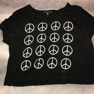 Peace Sign Crop Tee