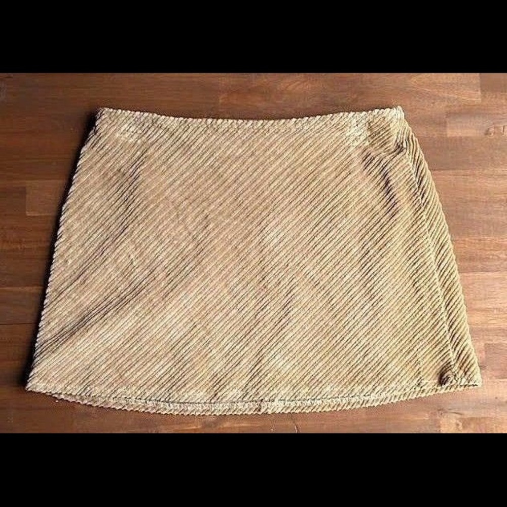 90s Grunge Corduroy Mini Skirt Diagonal Ribbed