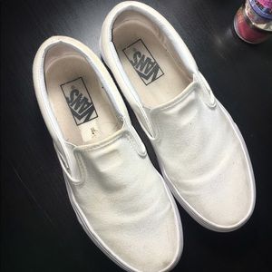 White slip on vans