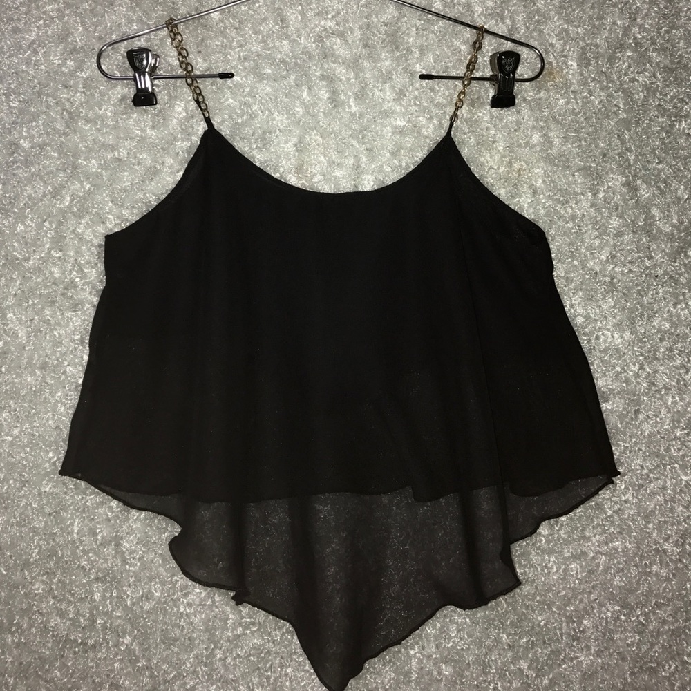 Black chain cami crop top