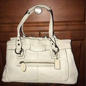 Cream /white all leather Coach purse