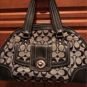 Black and Gray "C" coach purse