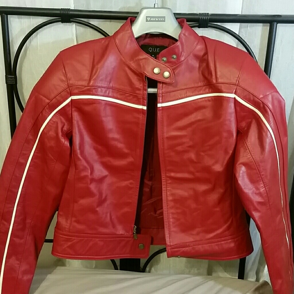 Genuine Leather Red Motorcycle Jacket