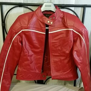 Genuine Leather Red Motorcycle Jacket