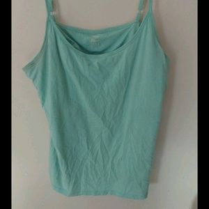 Spaghetti strap tank with built in bra