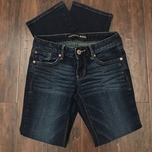 Express Barely boot dark wash denim