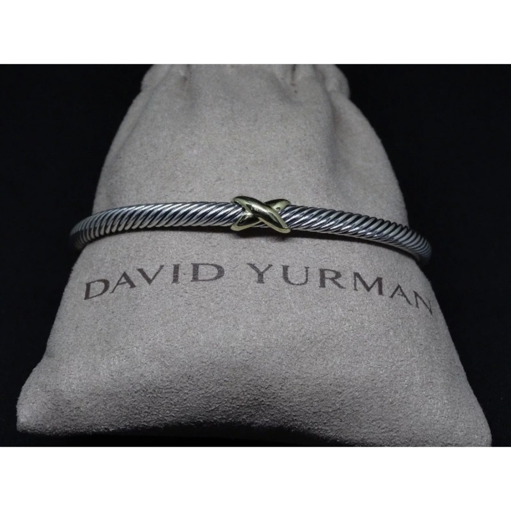 David Yurman Cable X Bracelet with Gold (med)4mm