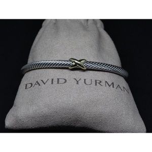 David Yurman Cable X Bracelet with Gold (med)4mm