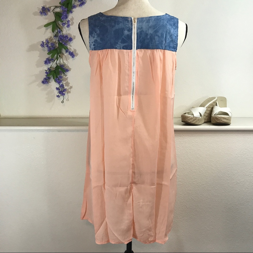 Lightweight Pink & Faux Jean w Rhinestones Dress - Picture 5 of 6