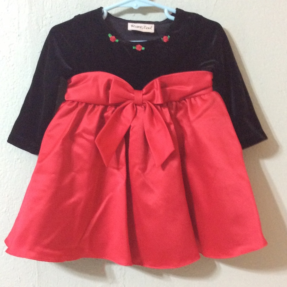 Red and black holiday dress