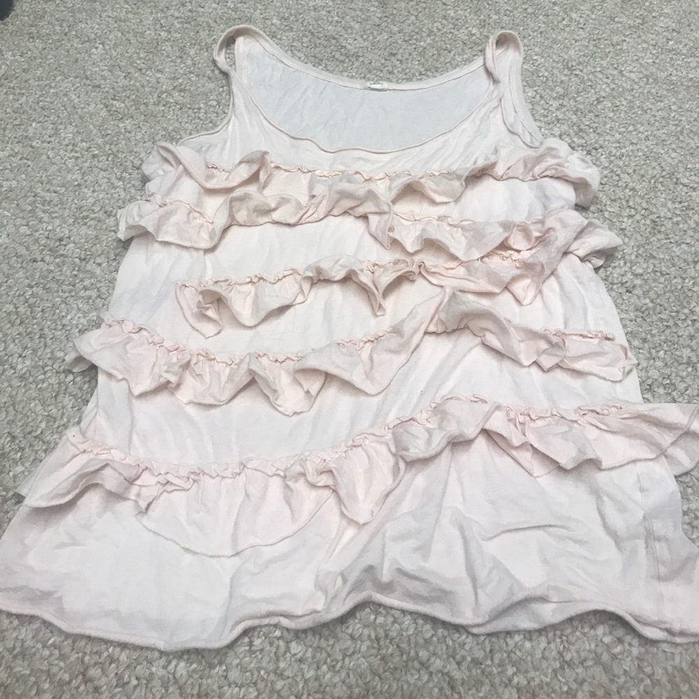 Jcrew light pink ruffle top