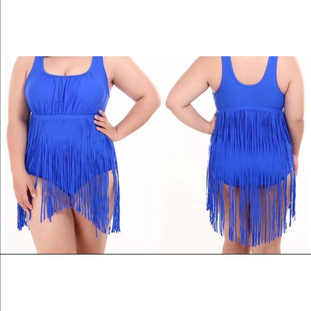Women's one piece fringe swimsuit w