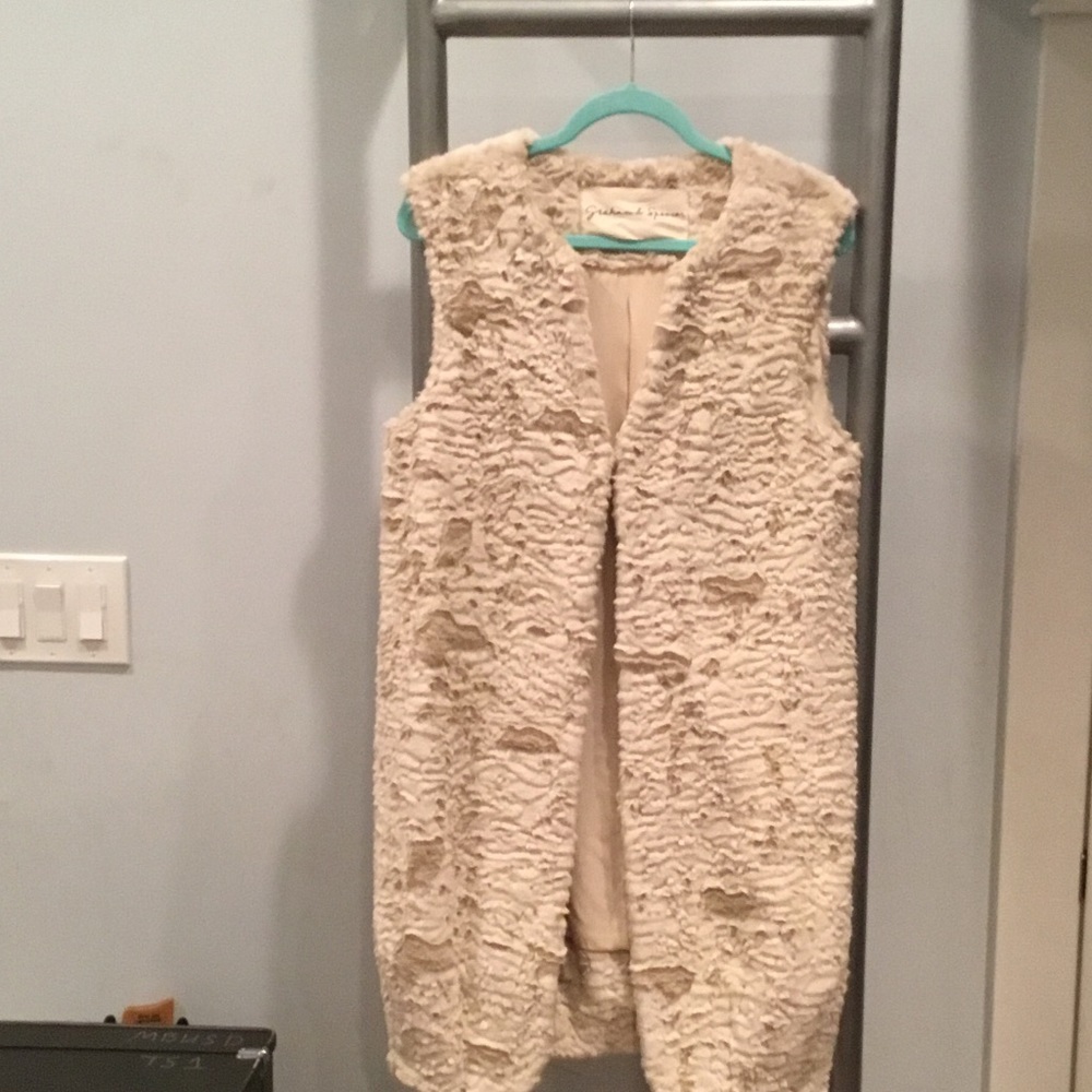 Graham and spencer long faux fur vest