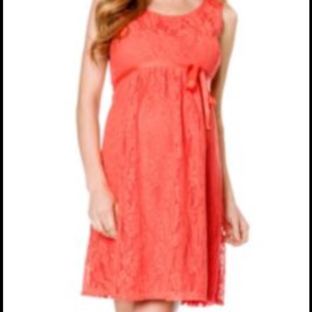 Maternity Floral Lace Rose Dress