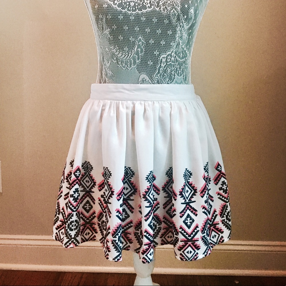 Aztec Pattern Skater Skirt