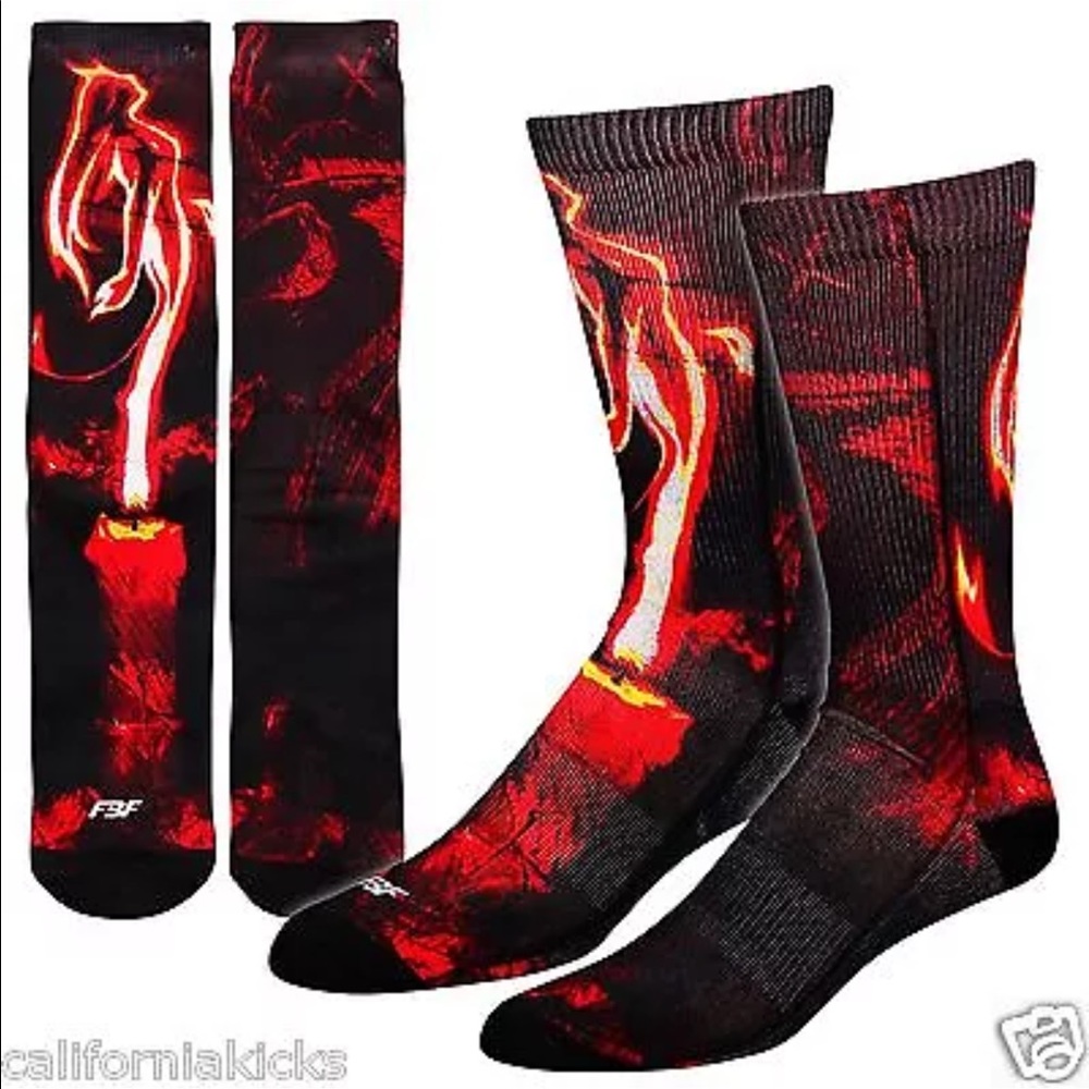 FBF Men's Voodoo Sublimated Crew Socks Red