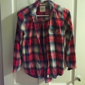 Xs American eagle boyfriend fit plaid shirt