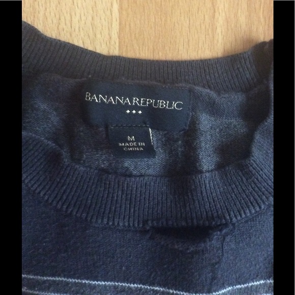 Dark Blue sweater with horizontal lines. - Picture 2 of 2
