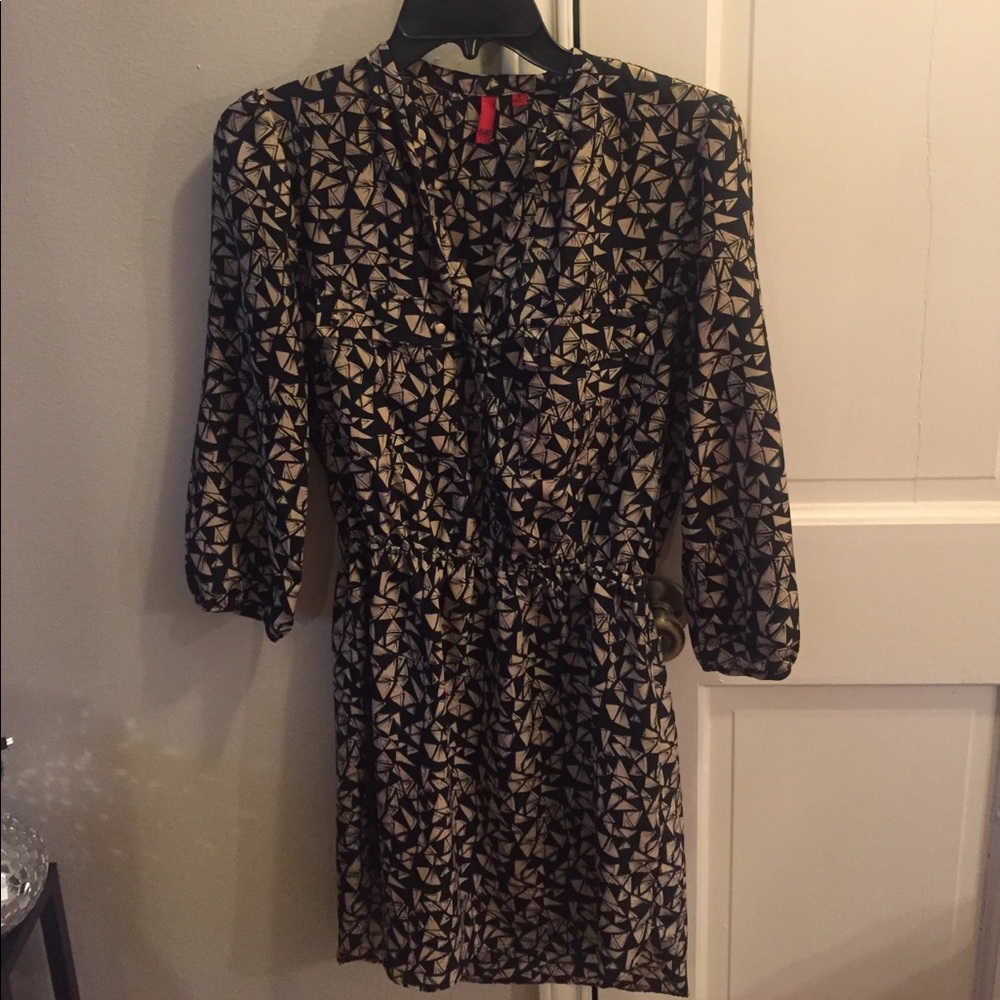 Geographic Black and Tan Dress
