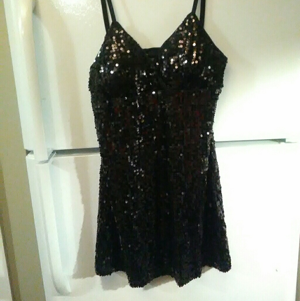 Black Sequin Dress