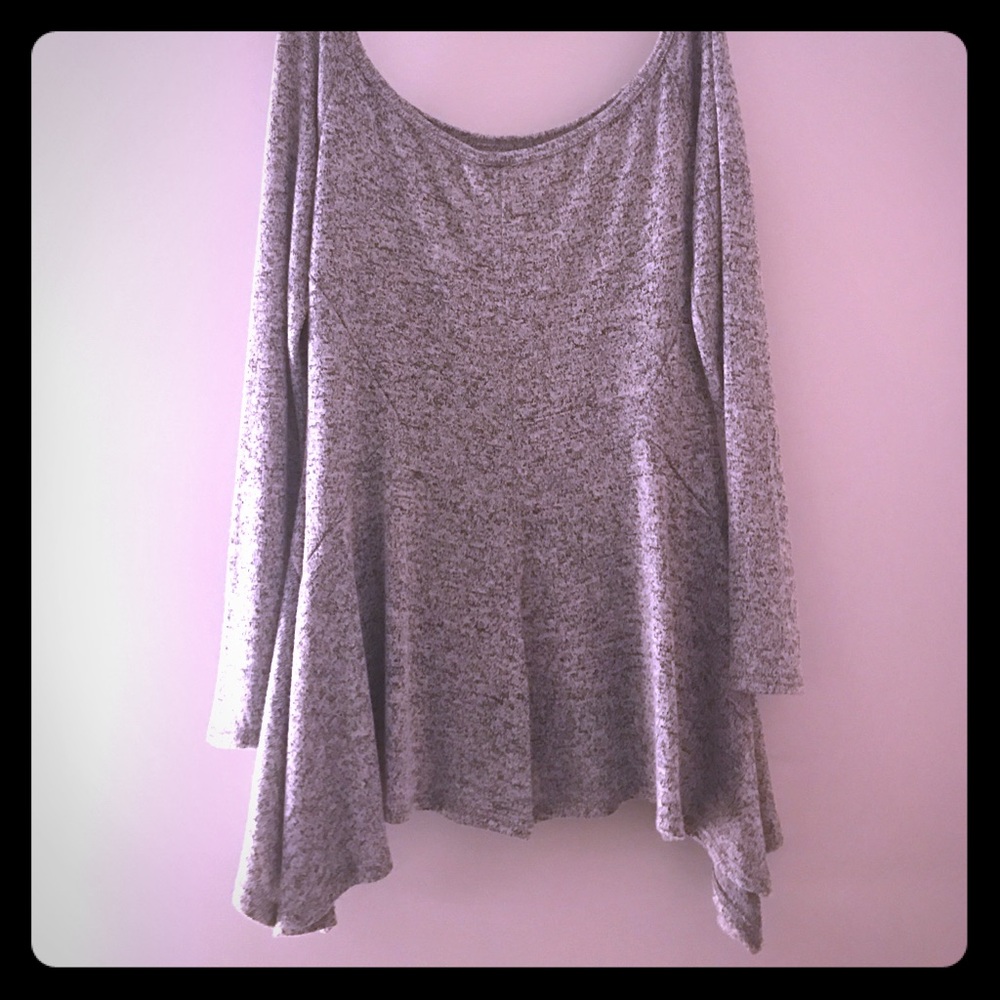 Grey peplum top by Shelly