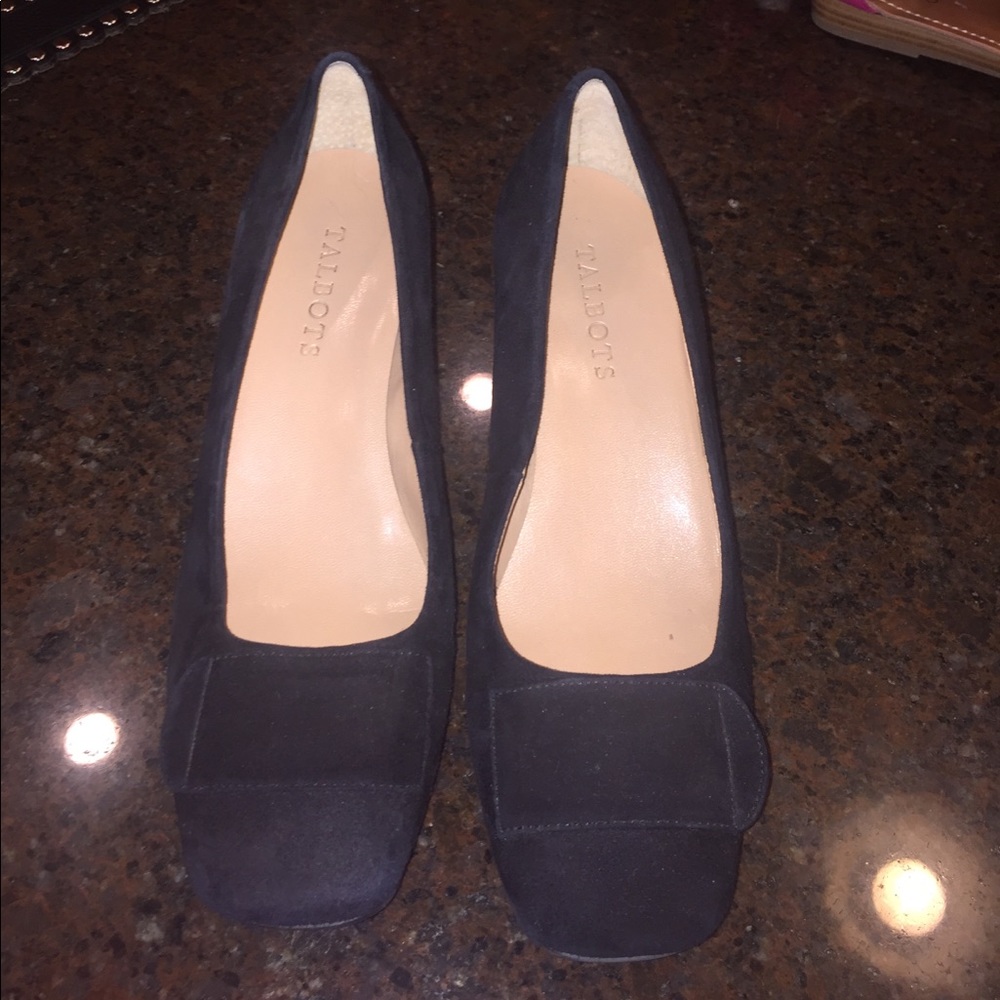 Talbots suede black heels