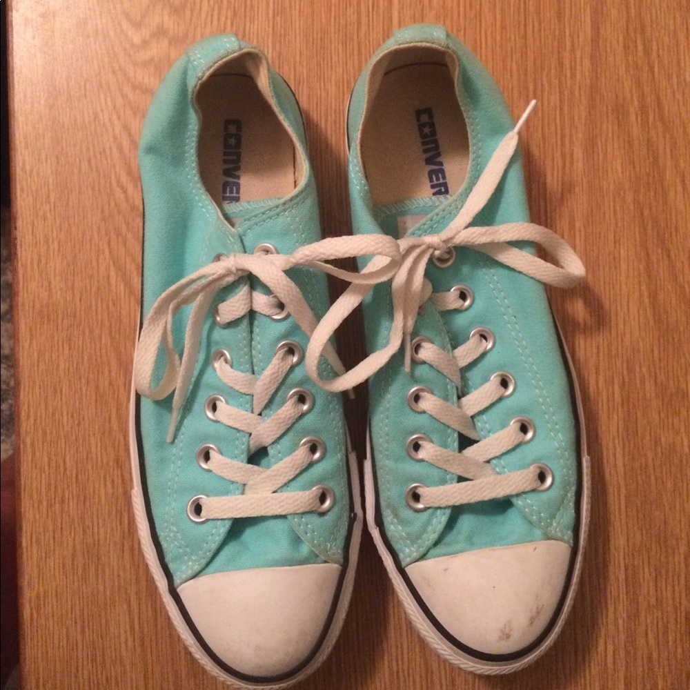 Aqua blue converse sneakers