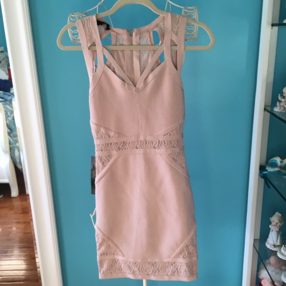 Never worn blush bodycon dress